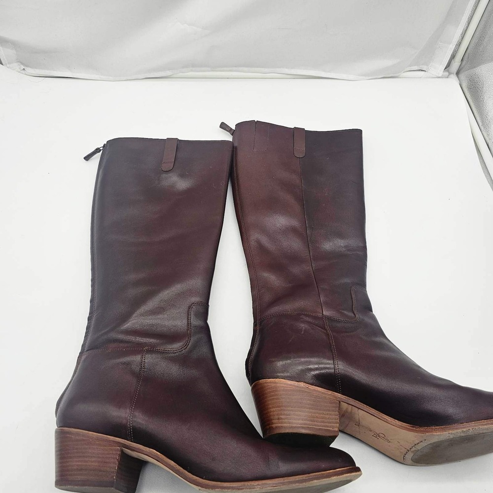 Cole Haan Knee High Boots Women's 11B Brown Leather D40351 Block Heel